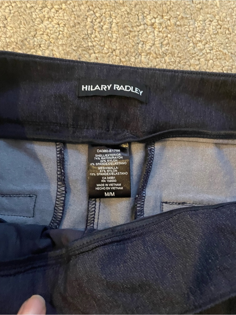 Hilary Radley Stretch Pull On Pants Dark Wash Slim Work Pants M - Picture 3 of 5